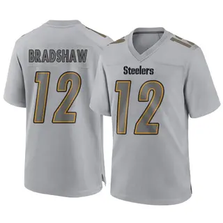 Pittsburgh Steelers Youth Terry Bradshaw Game Atmosphere Fashion Jersey - Gray