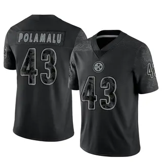 Pittsburgh Steelers Youth Troy Polamalu Limited Reflective Jersey - Black
