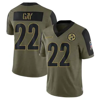 Pittsburgh Steelers Youth William Gay Limited 2021 Salute To Service Jersey - Olive